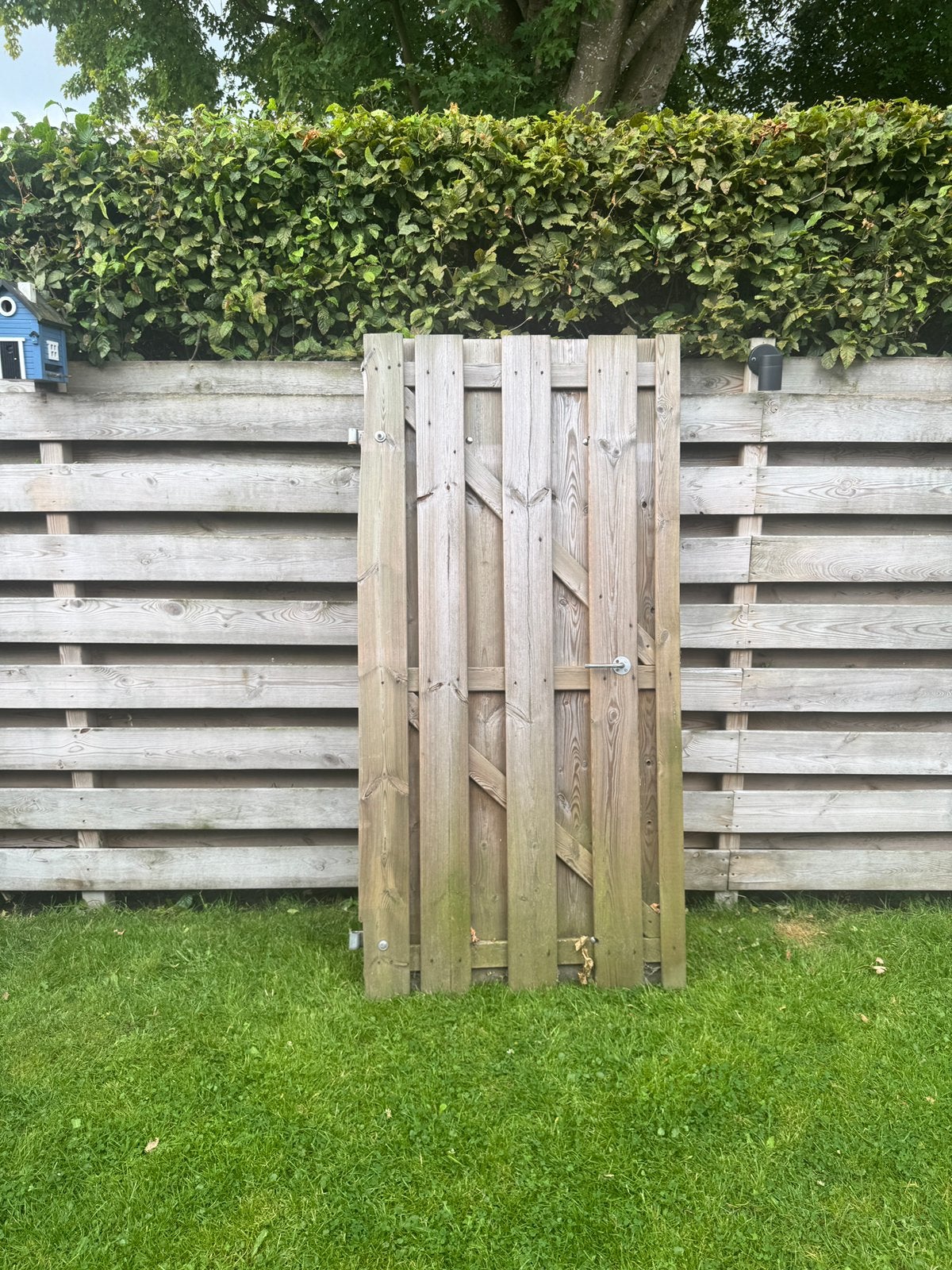 Tuindeur met beslag, Tuin en Terras, Ophalen, Gebruikt, Minder dan 100 cm, Draaipoort