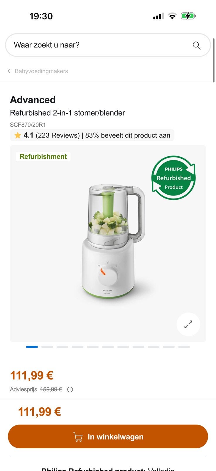 Philips Avent 2-in-1 stomer/blender SCF870/20R1, Kinderen en Baby's, Babyvoeding en Toebehoren, Ophalen of Verzenden, Zo goed als nieuw