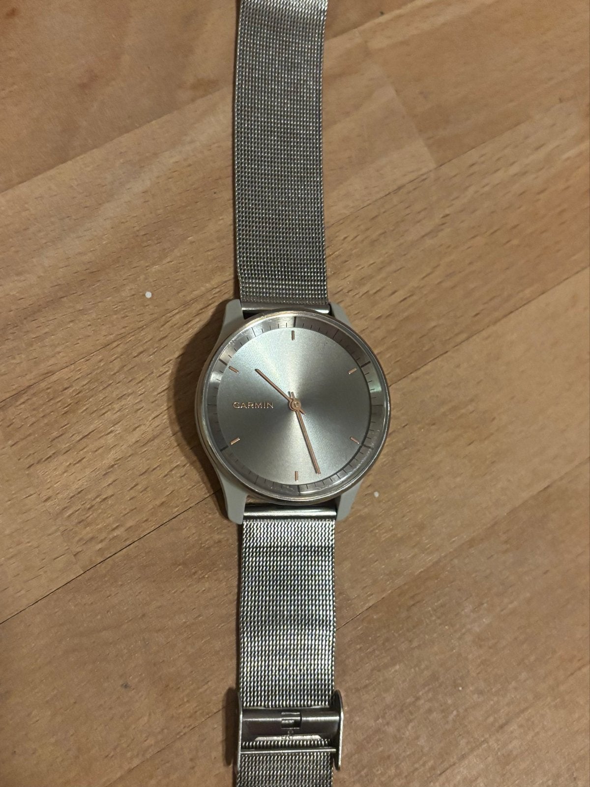 Garmin Vivomove Trend met zilveren Milanese band, Verzenden, Hartslag, Zo goed als nieuw, Waterdicht