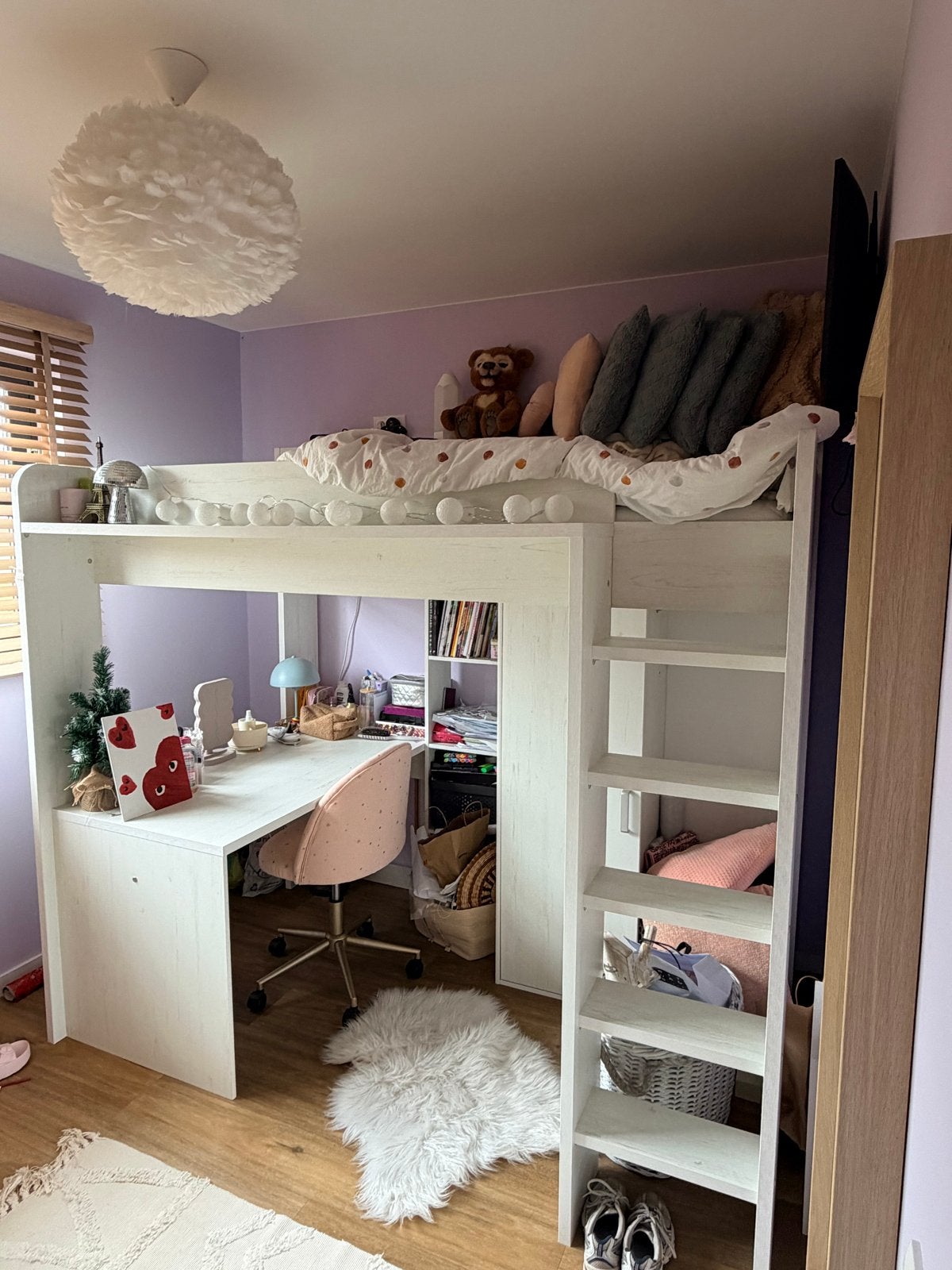 Hoogslaper met bureau en kast - Ideaal voor kleine kamers, Ophalen, Gebruikt, Eenpersoons, 190 cm of minder