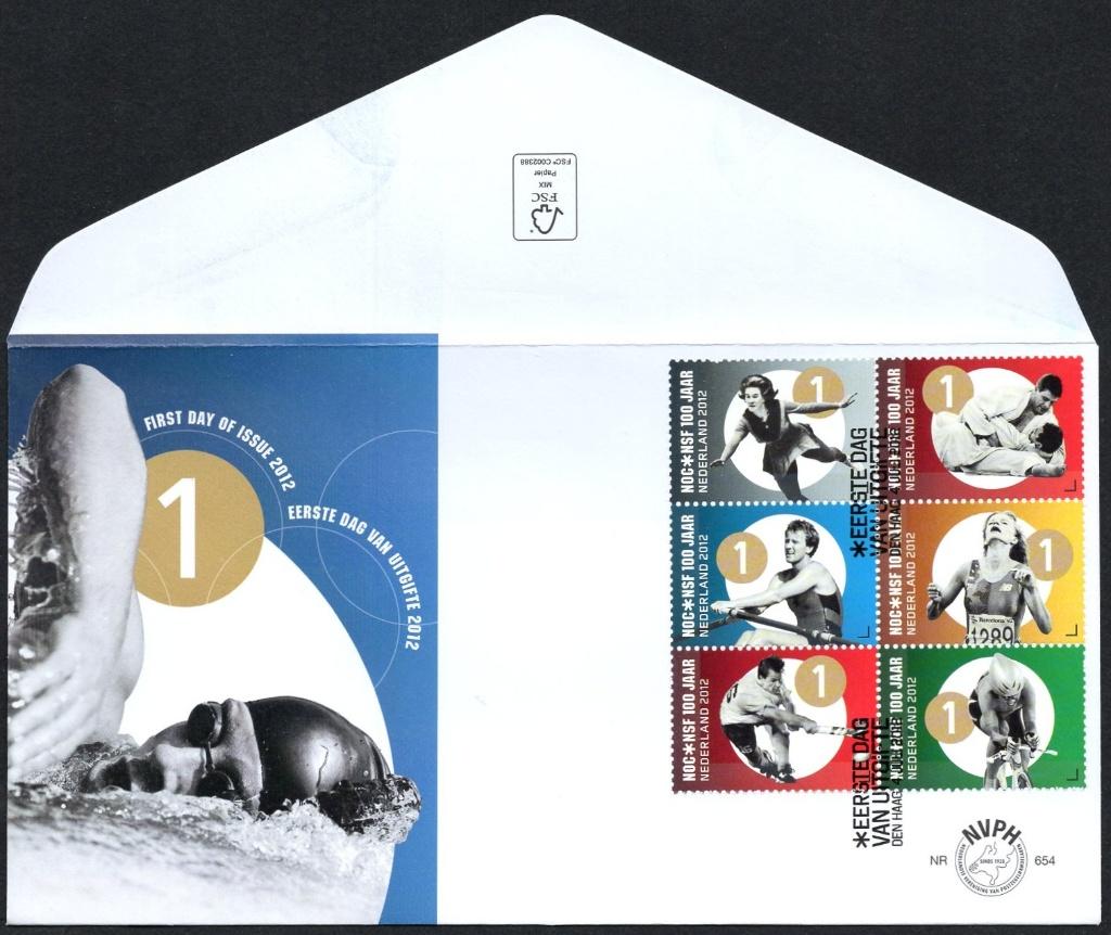 E654 - 100 jaar NOC NSF - twee enveloppen, Verzenden, Onbeschreven, Nederland