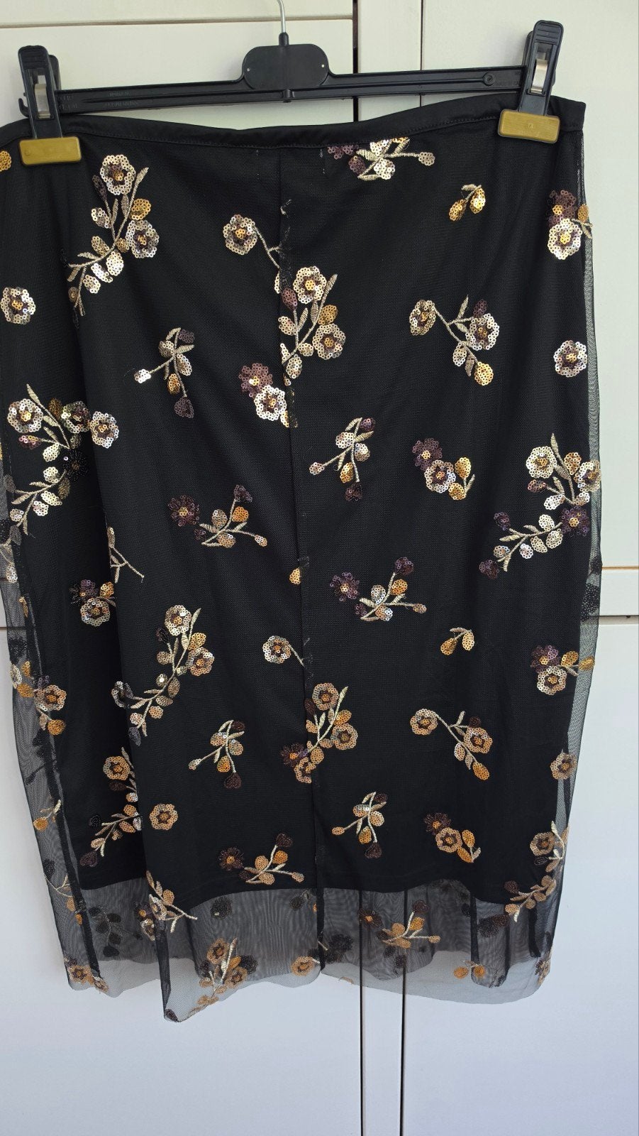 BYoung feestrok XL zwart met pailletten, maat XL, Zwart, Ophalen of Verzenden, Knielengte, B Young