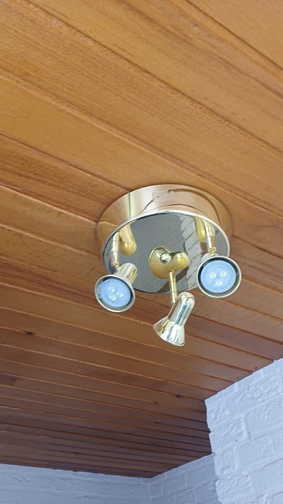 Messing plafondlamp, Huis en Inrichting, Lampen | Plafondlampen, Ophalen, Gebruikt