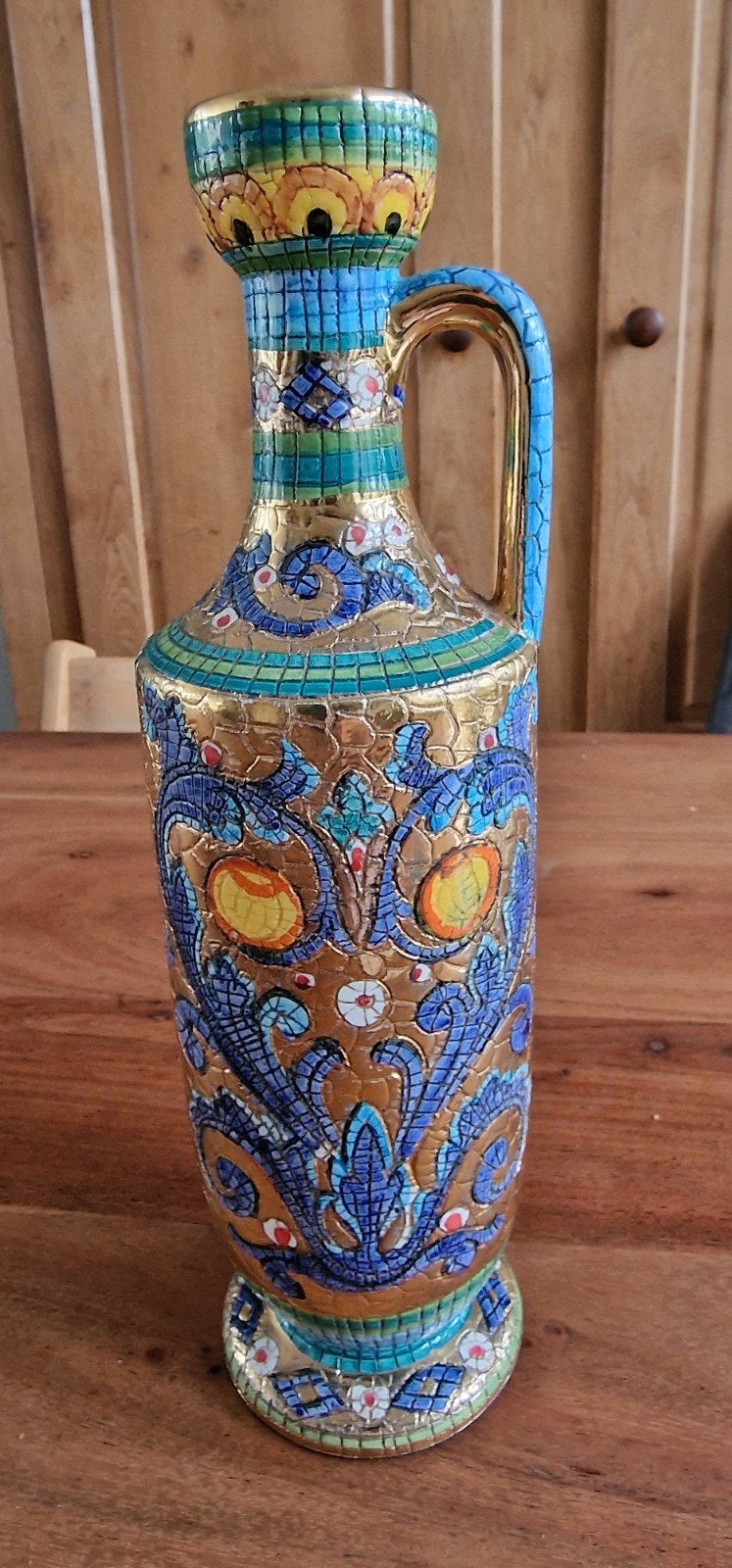 Prachtige Deruta Majolica vaas met mozaïekdecor, Ophalen of Verzenden