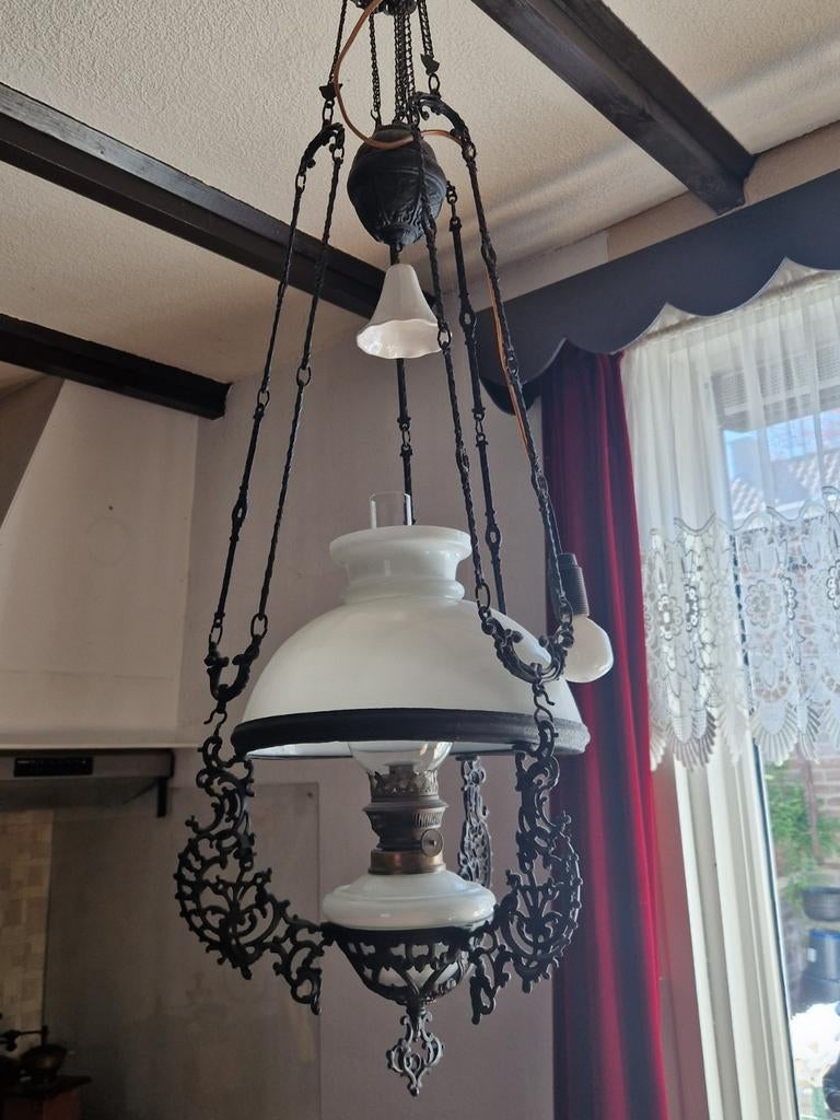 Antieke lamp schippertje, Antiek en Kunst, Antiek | Lampen, Ophalen of Verzenden