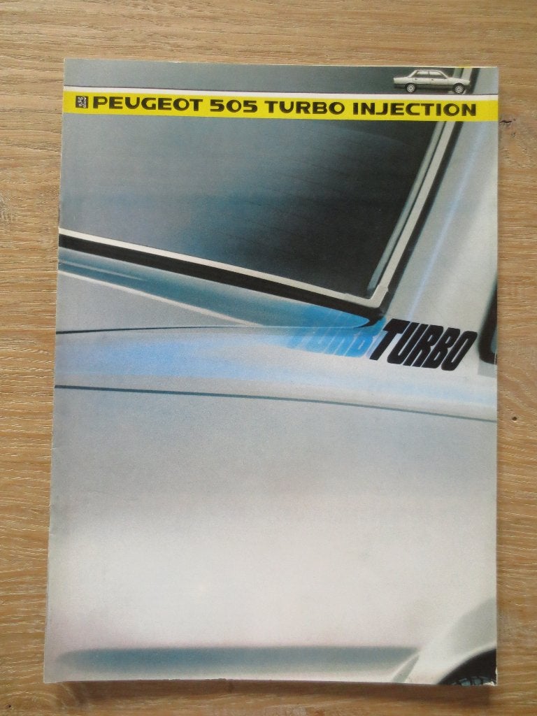 Autofolder: Peugeot 505 Turbo Injection met 4-luik uit 1984, Ophalen of Verzenden, Nieuw, Peugeot