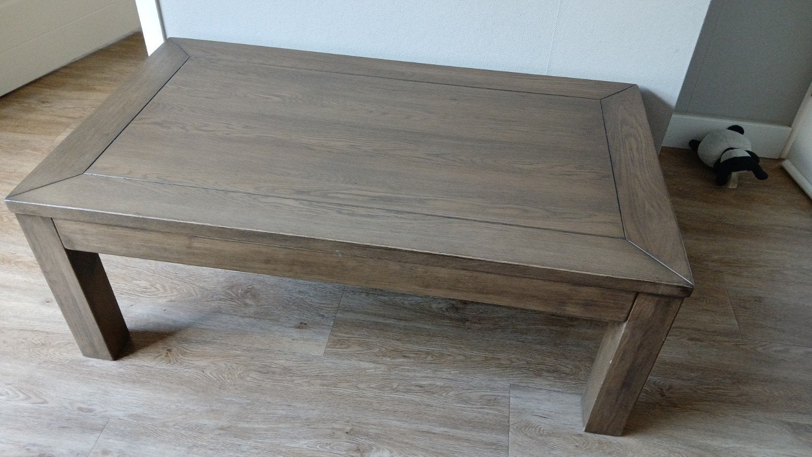 Salontafel eiken vergrijsd 120x70 cm, Ophalen, Gebruikt, 100 tot 150 cm, Eikenhout