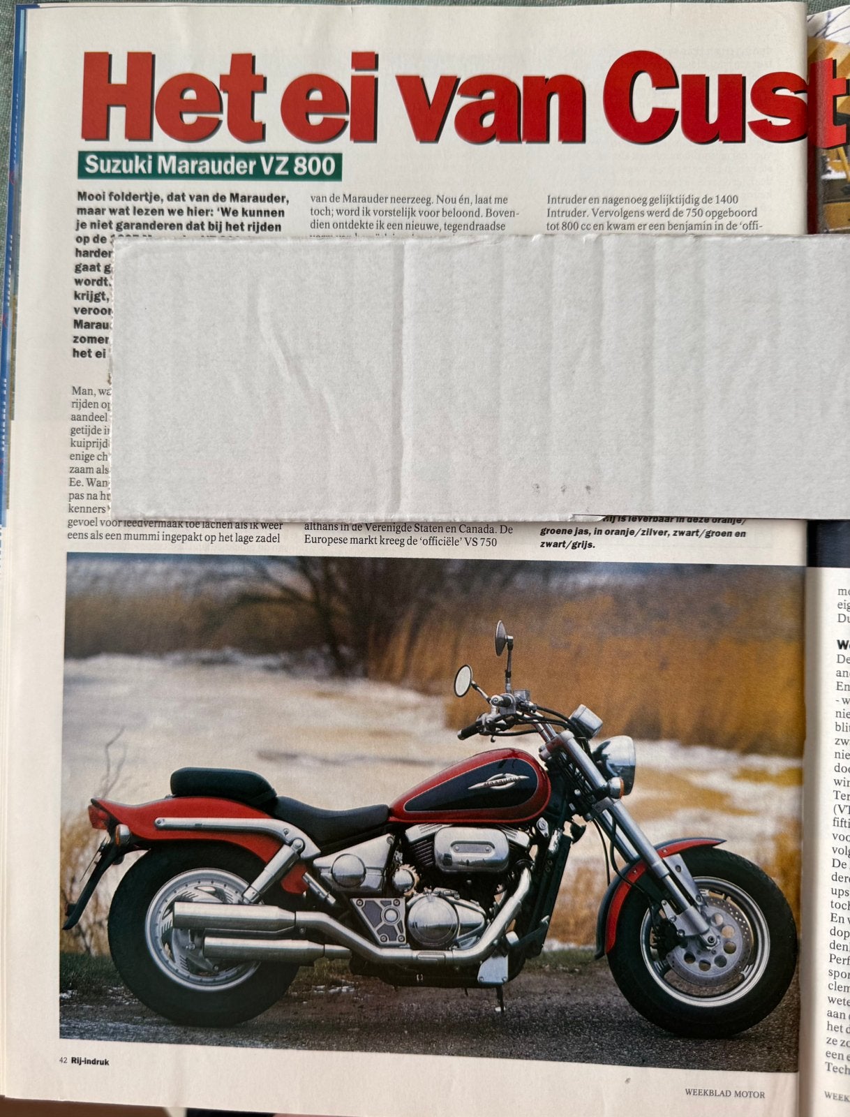 Test 1997 Suzuki VZ800 Marauder, Verzenden, Zo goed als nieuw, Motoren