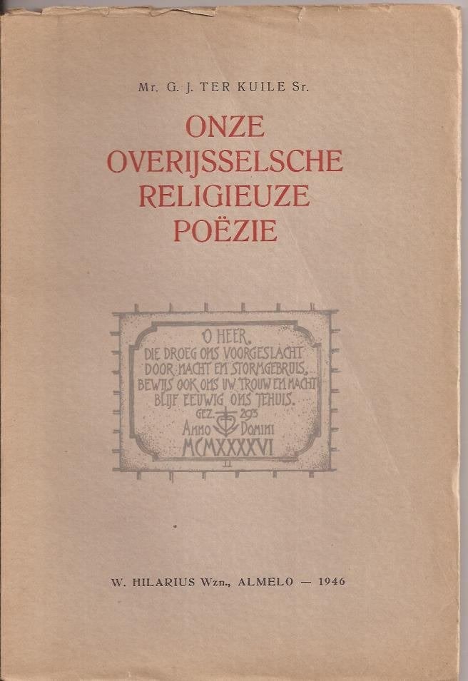 Overijsselsche religieuze poëzie Bloemlezing Overijsselsche, Ophalen of Verzenden, Gelezen, Meerdere auteurs