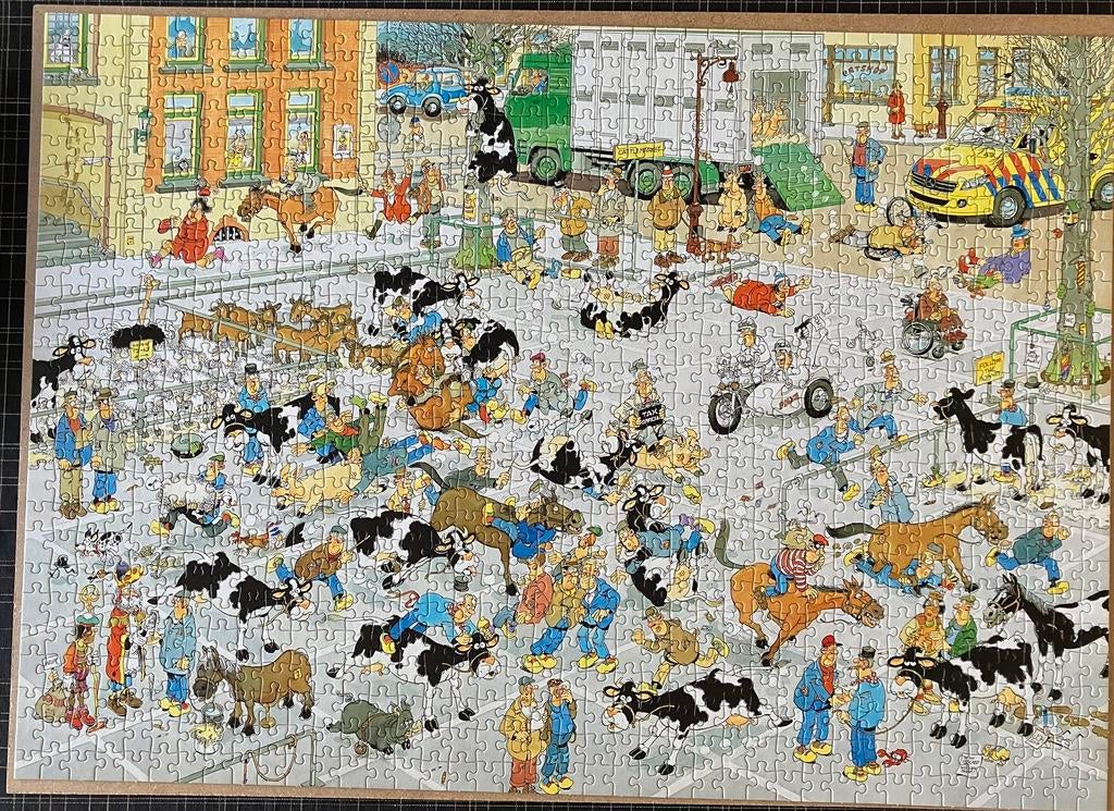 Jan van Haasteren - De Veemarkt - 1000, Ophalen, 500 t/m 1500 stukjes, Zo goed als nieuw, Legpuzzel