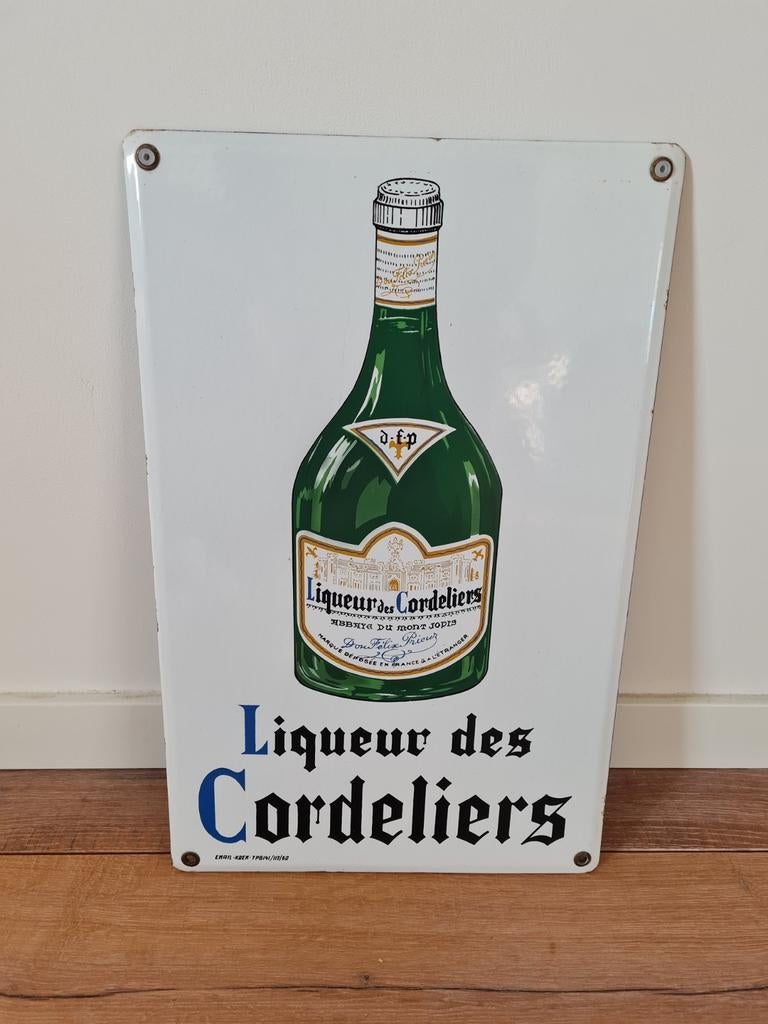 Emaille bord cordeliers koekelberg, Verzamelen, Ophalen of Verzenden, Zo goed als nieuw, Reclamebord