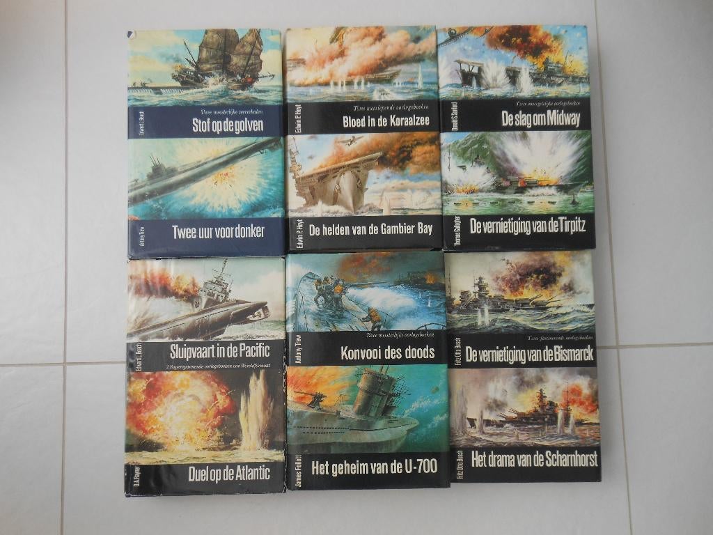 12 oorlogsverhalen in 6 boeken, Marine, Ophalen of Verzenden, Tweede Wereldoorlog, Gelezen
