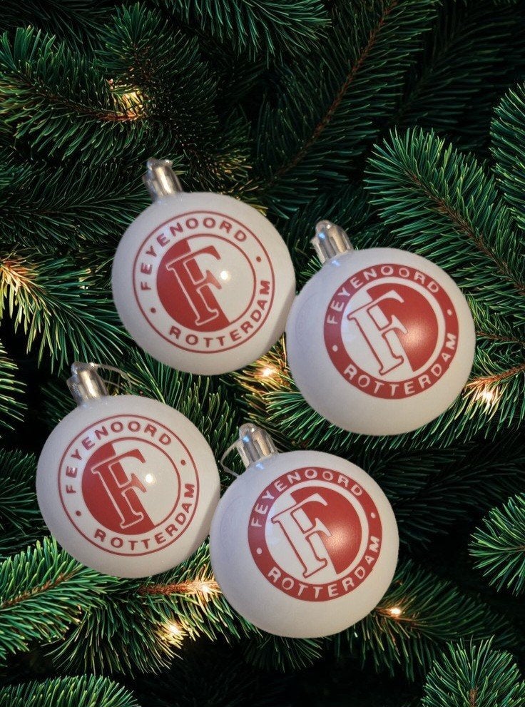 kerstballen feyenoord 4x, Ophalen of Verzenden
