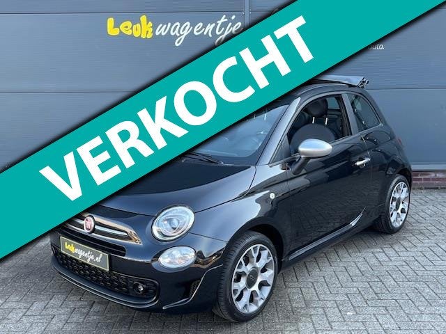 Fiat 500 C 1.0 Hybrid Rockstar Cabrio *carplay *navi *16 inc, Voorwielaandrijving, Gebruikt, Zwart, Cabriolet