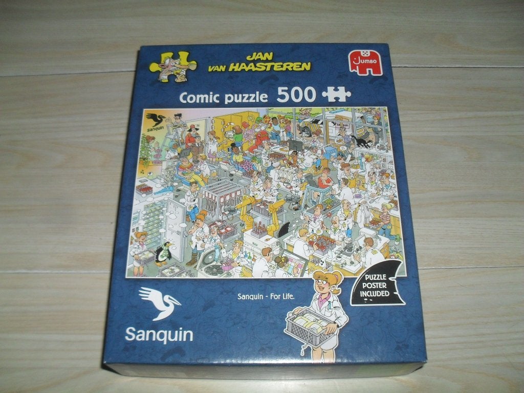 Jan van Haasteren puzzle 500 stukjes De Bloedbank, Ophalen, 500 t/m 1500 stukjes, Zo goed als nieuw, Legpuzzel