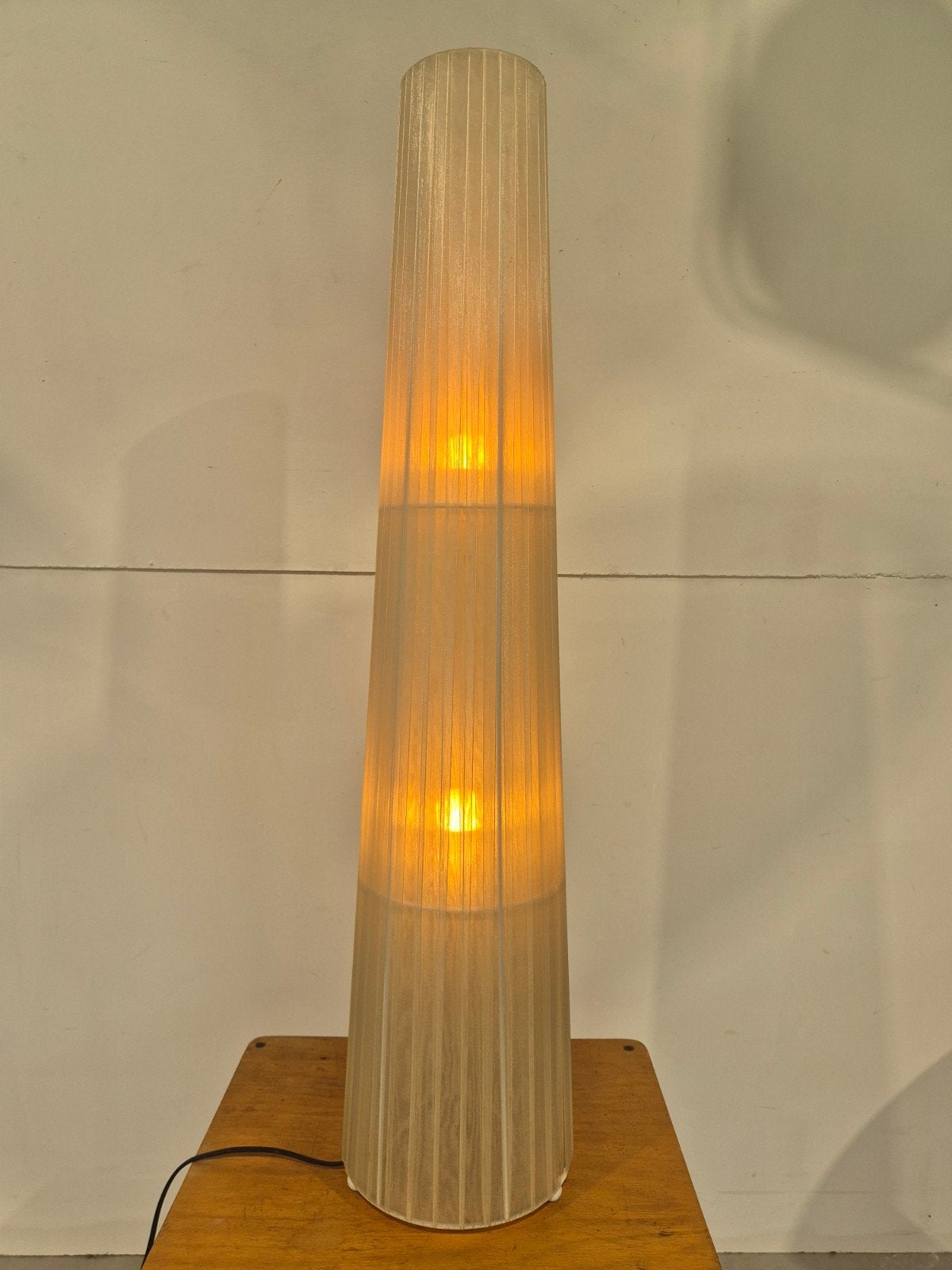 Vintage lamp met stoffen kap japandi stijl, Ophalen, Onbekend, Onbekend, Minder dan 100 cm