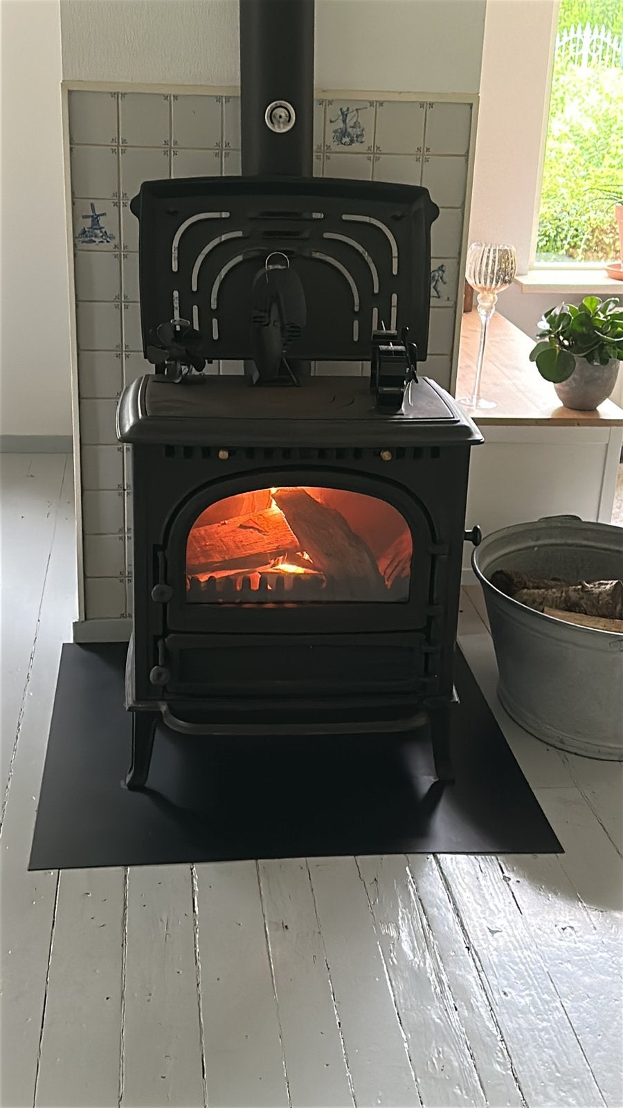 Saey 92 - Houtkachel met kookplaat - rookkanaal 150, Huis en Inrichting, Ophalen, Gebruikt, Hout, Houtkachel