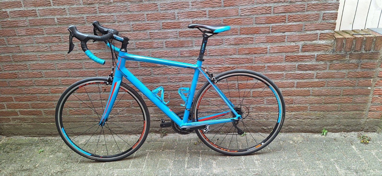 Cube women racefiets maat 56, Shimano 105, lichtblauw, Fietsen en Brommers, Fietsen | Racefietsen, 28 inch, Gebruikt, Velgrem