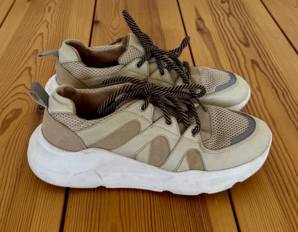 DWRS Sneakers - Wit beige bruin Leer - Maat 40, Kleding | Dames, Schoenen, DWRS, Beige, Ophalen of Verzenden, Sneakers of Gympen