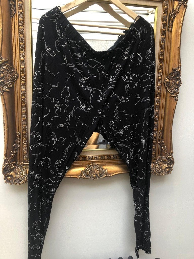Legging zwart wit maat 50, Bonprix, Zwart, Ophalen of Verzenden, Zo goed als nieuw