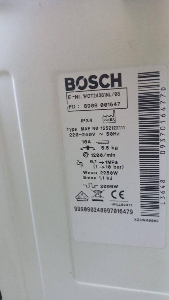 Gratis Bovenlader wasmachine Bosch, Ophalen of Verzenden, Minder dan 60 m³