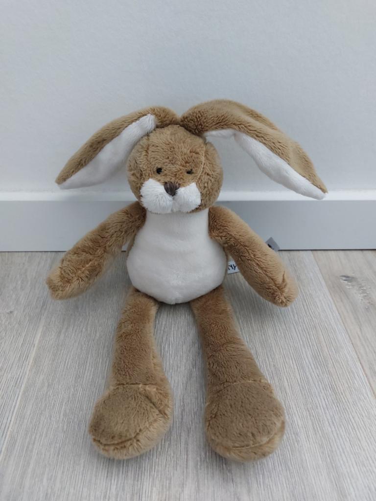 Knuffel my bunny friend haas konijn bruin L1855, Ophalen of Verzenden, Zo goed als nieuw, Konijn