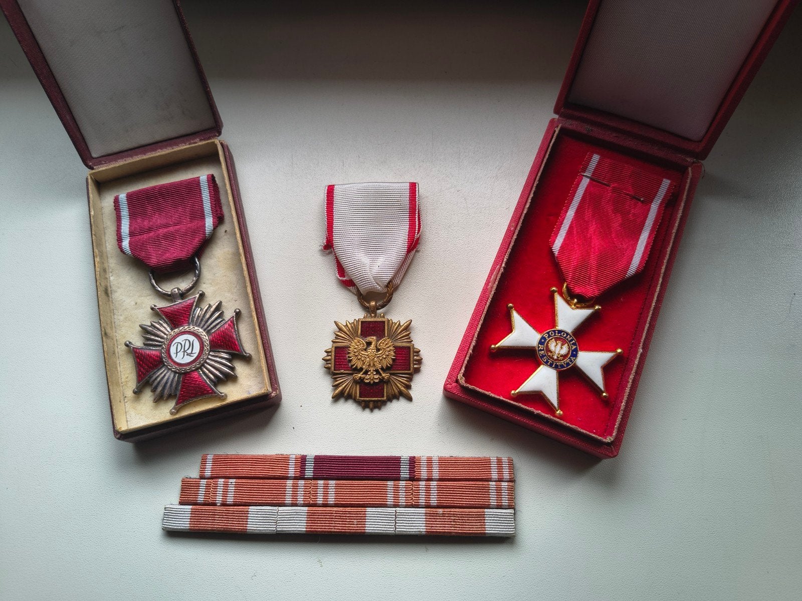 Set Poolse onderscheidingen, Ophalen of Verzenden, Overige gebieden, Lintje, Medaille of Wings