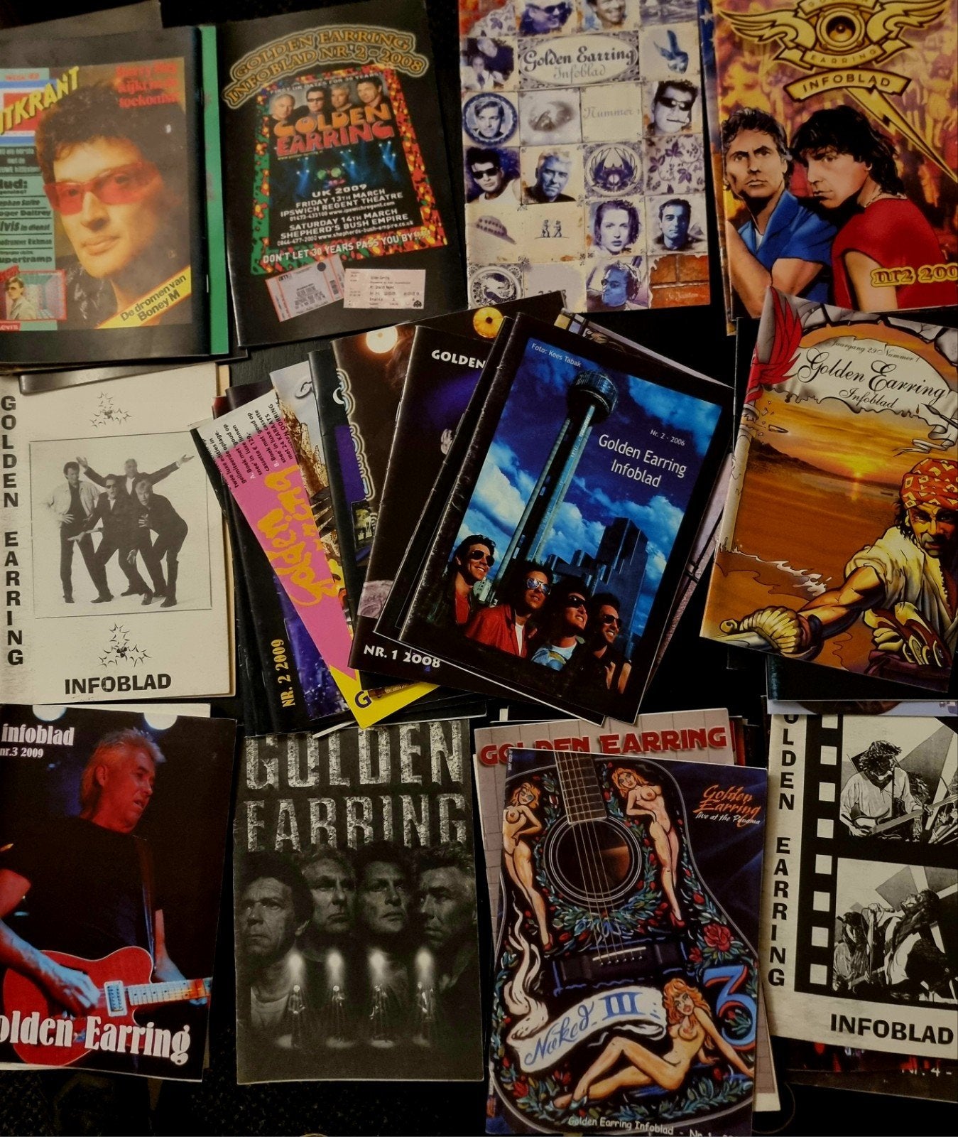 Golden Earring Fanclub Bladen - Diverse Infobladen, Boeken, Ophalen of Verzenden, Zo goed als nieuw, Muziek, Film of Tv