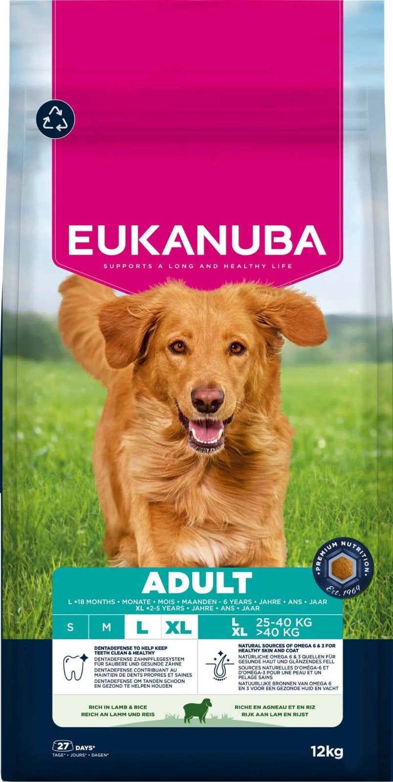 Eukanuba Adult L/XL Hondenvoer 12 Kilogram Lam, Ophalen of Verzenden, Hond