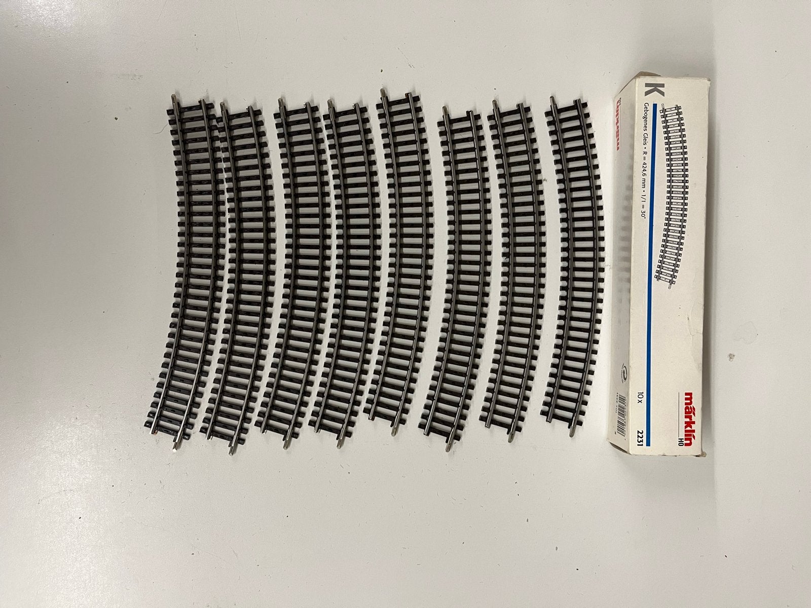 Märklin H0 K-rails 2231 gebogen rails (10 stuks), Wisselstroom, Gebruikt, Verzenden, Rails