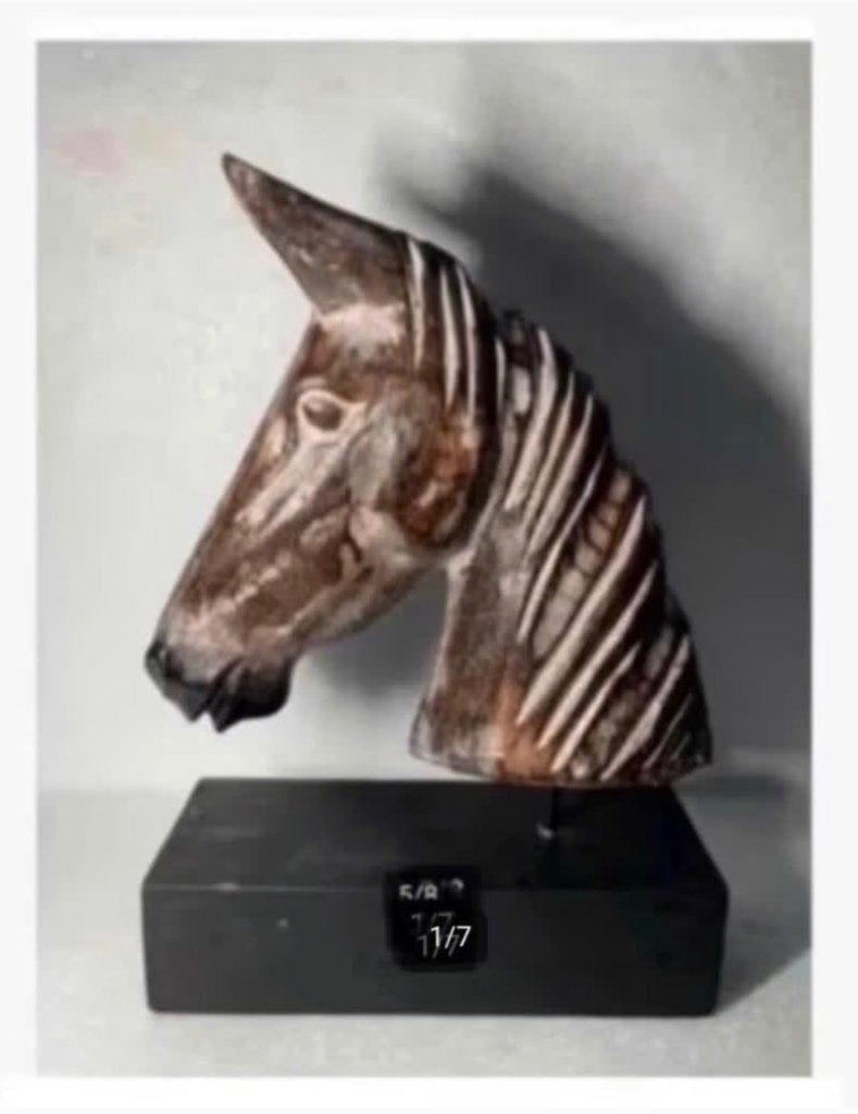 Woondecoratie houten paardenhoofd op standaard, Ophalen of Verzenden