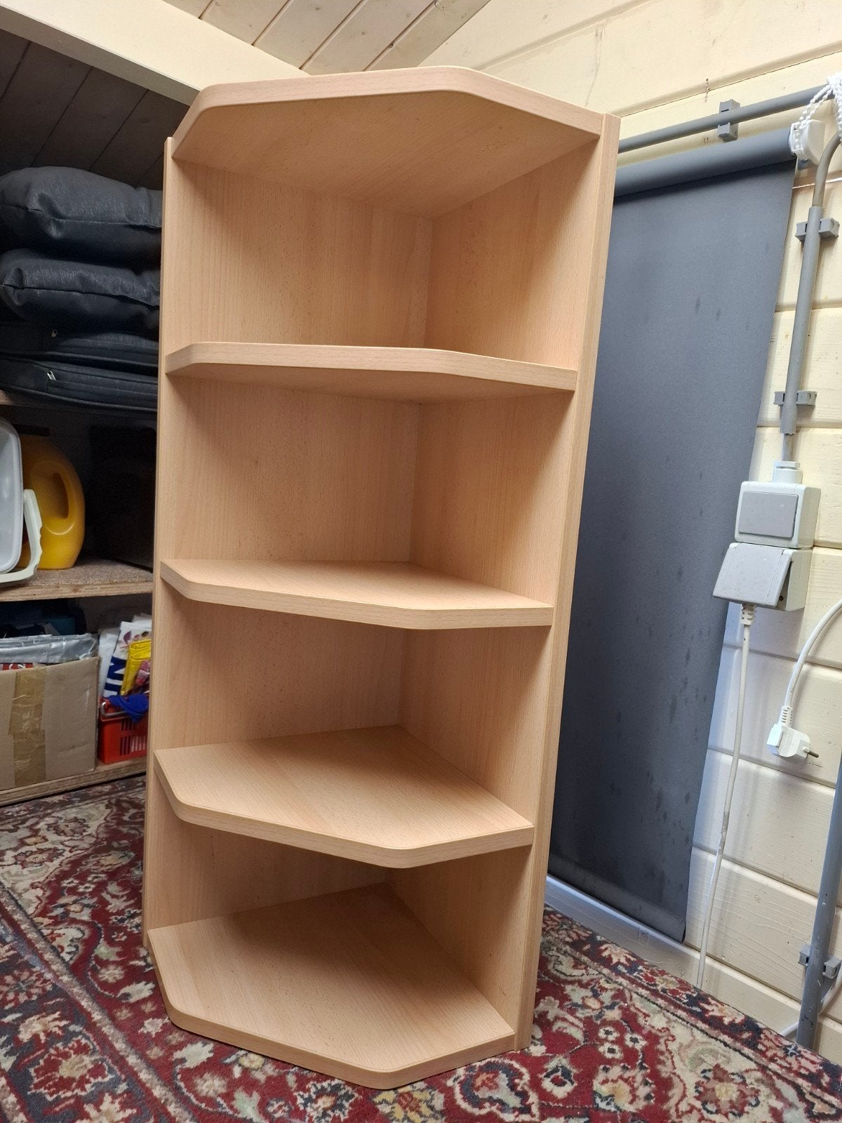 Houten hoekkast met 5 planken beuken, Ophalen of Verzenden, Gebruikt