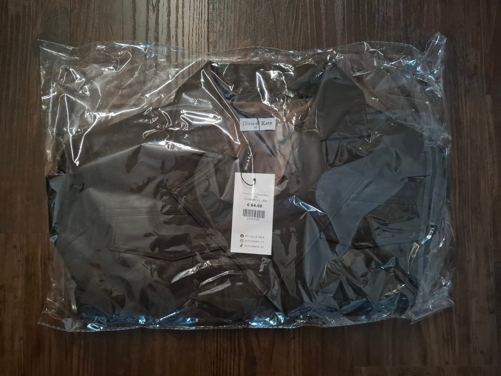 Nieuwe jas Olivia & Kate PU Cropped Biker zomer jas maat XS, Ophalen of Verzenden