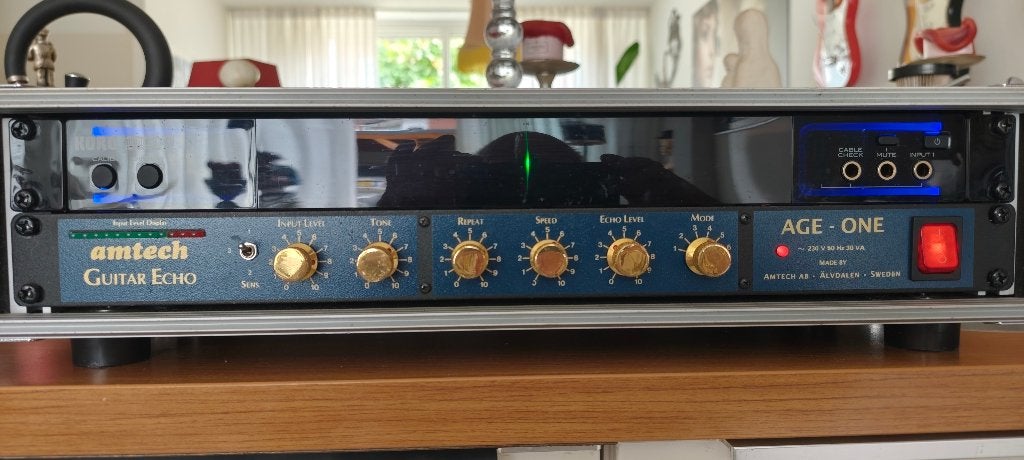 Te Koop  Amtech age one met Korg tuner in case, Muziek en Instrumenten, Effecten, Ophalen, Gebruikt, Delay of Echo