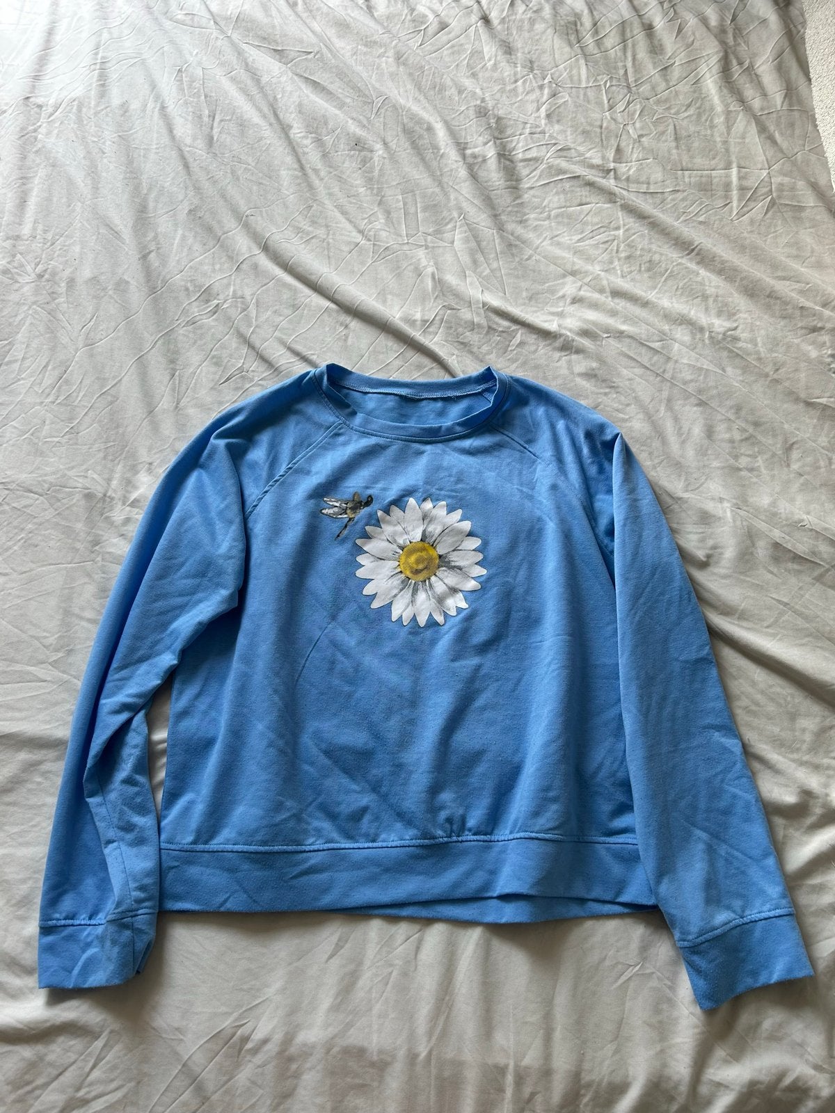 SHEIN Blauwe Trui met Madeliefje Print, Ophalen of Verzenden, Gedragen, Maat 38/40 (M), Blauw