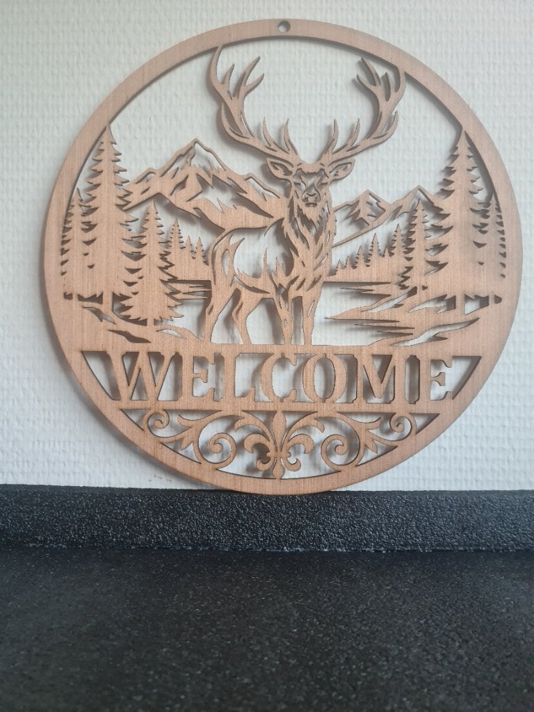 Houten wand decoratie/Welkomstborden, 30 cm, 30 cm, Hout, Nieuw