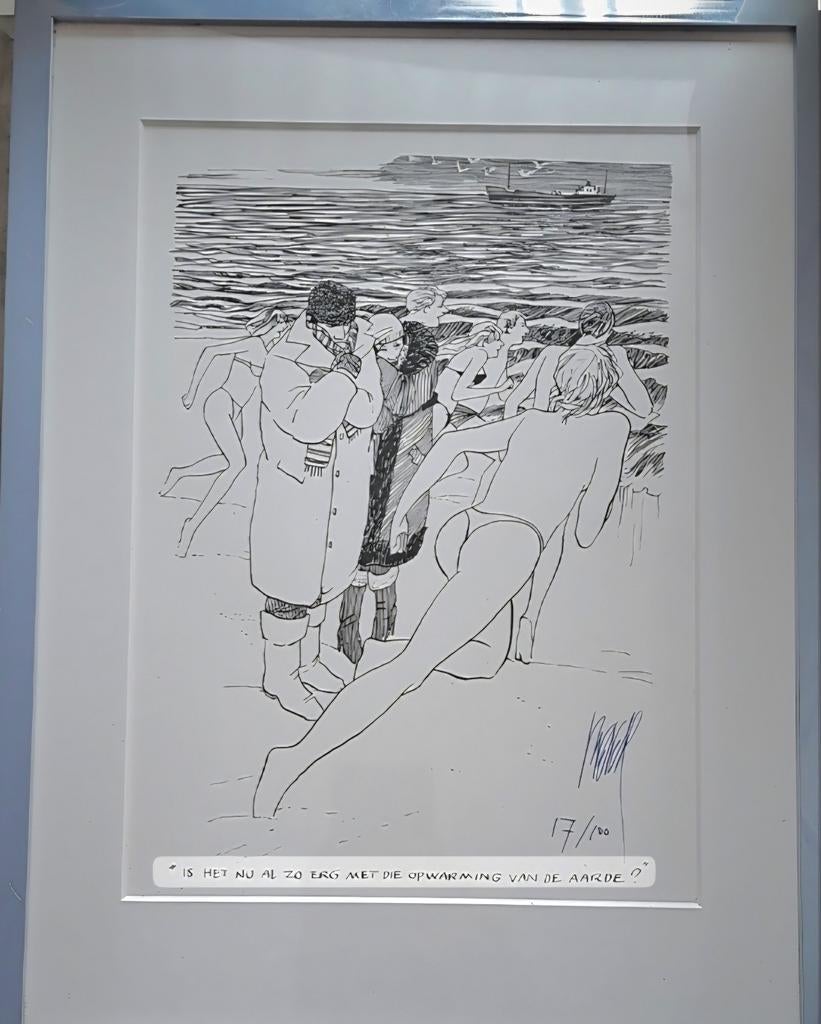 Peter van Straaten - Is het nu al zo erg met de opwarming?, Antiek en Kunst, Kunst | Tekeningen en Foto's, Ophalen of Verzenden