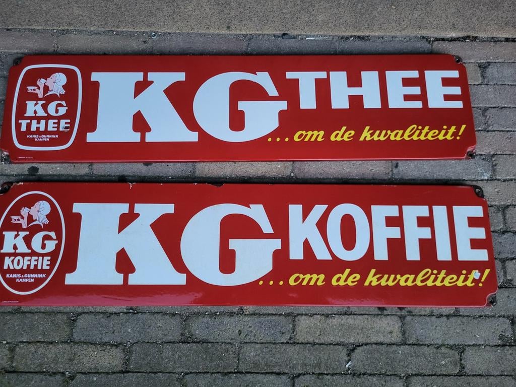 2 emaille reclame borden kanis & gunnink kampen, Ophalen of Verzenden, Gebruikt, Reclamebord