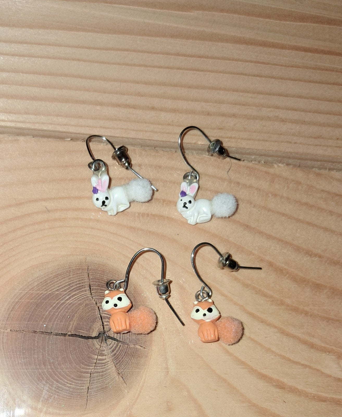 2 paar schattige dieren oorbellen, Sieraden, Tassen en Uiterlijk, Overige materialen, Hangers, Overige kleuren, Ophalen of Verzenden