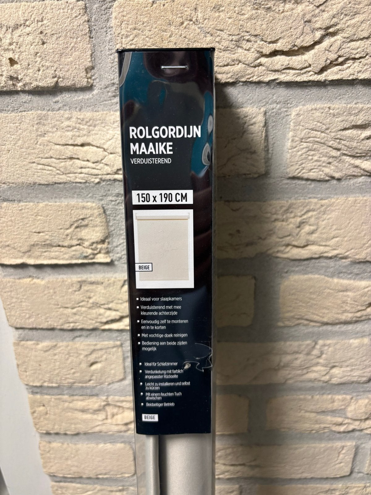 Rolgordijn Maaike verduisterend beige 150x190 cm (nieuw), Ophalen, Verduisterend, Beige, Nieuw