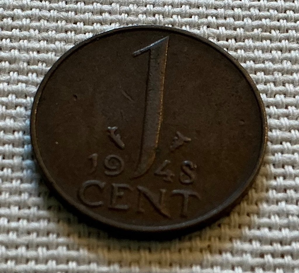 1 cent 1948 Wilhelmina, Ophalen of Verzenden, Koningin Wilhelmina, 1 cent, Losse munt