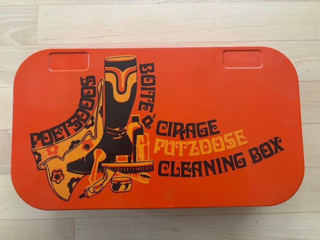 Vintage Brabantia oranje poetsdoos, Ophalen of Verzenden, Huis en Inrichting