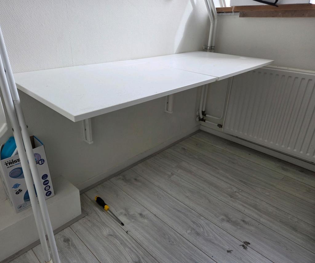 2x IKEA NORBERG Opklapbare Tafel/Bureau - Wit, Ophalen, Overige materialen, 50 tot 100 cm, Modern, Functioneel