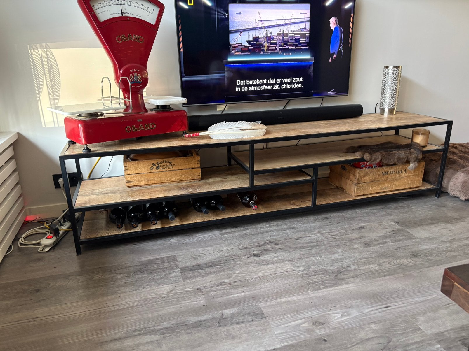 Tv meubel, Huis en Inrichting, Kasten | Televisiemeubels, Ophalen, Zo goed als nieuw, 200 cm of meer, Minder dan 100 cm