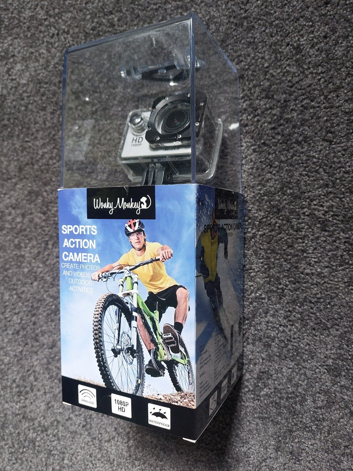 Wonky Monkey Sports Action Camera 1080P HD, Audio, Tv en Foto, Ophalen of Verzenden, Nieuw, Overige merken