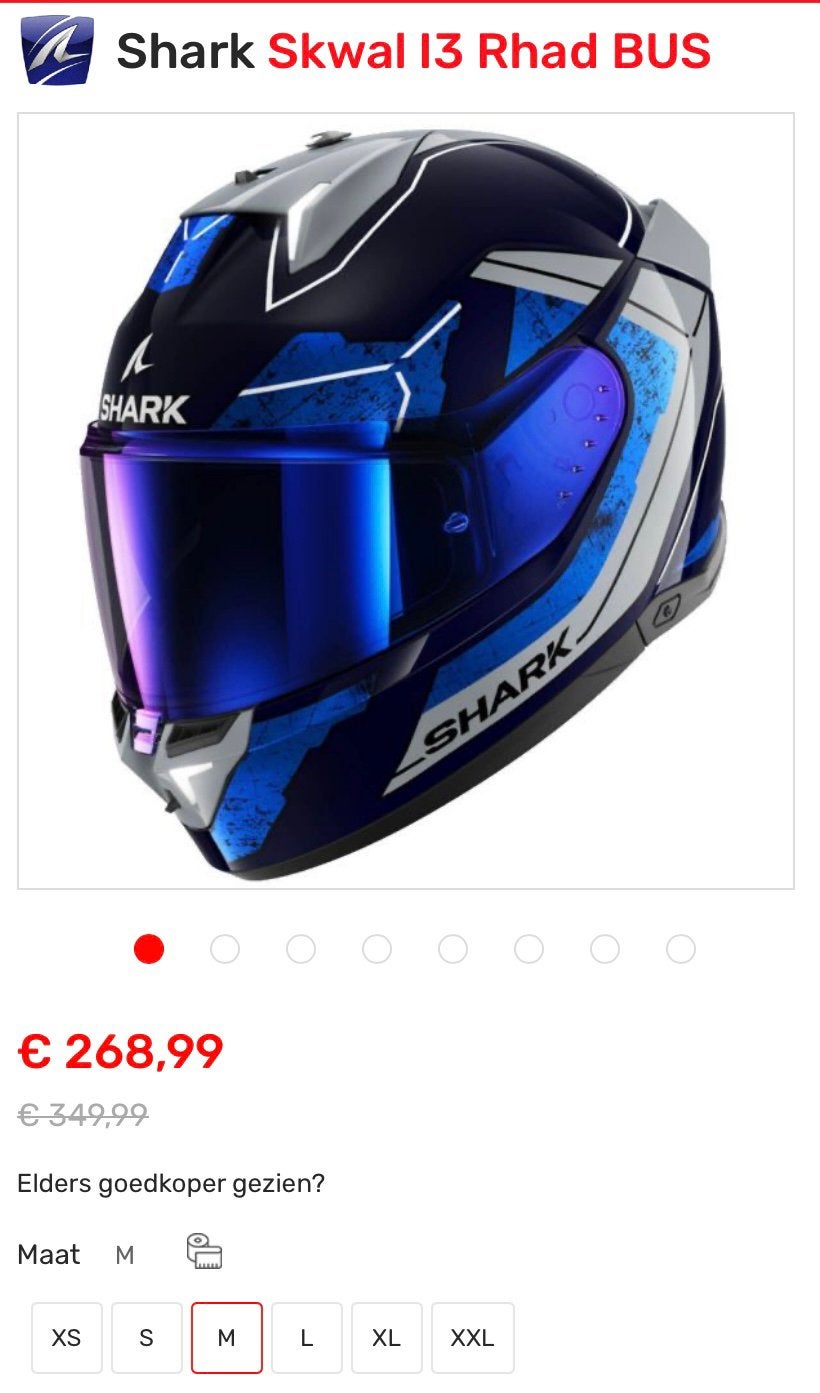 Shark intergraal helm M, Motoren, M, Dames, Shark, Ophalen of Verzenden