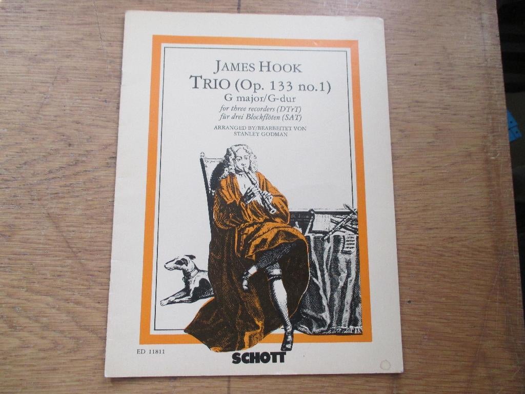 JAMES HOOK - TRIO -G MAJEUR  VOOR 3 BLOKFLUITEN, Gebruikt, Ophalen of Verzenden, Blokfluit, Artiest of Componist