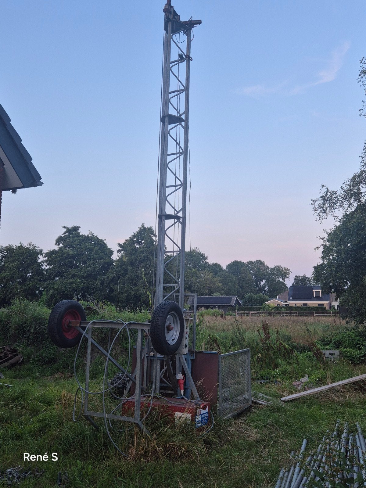 Bouwlift 7 meter, 400V, verplaatsbaar achter auto, Ophalen, Gebruikt, Overige typen, 5 meter of hoger