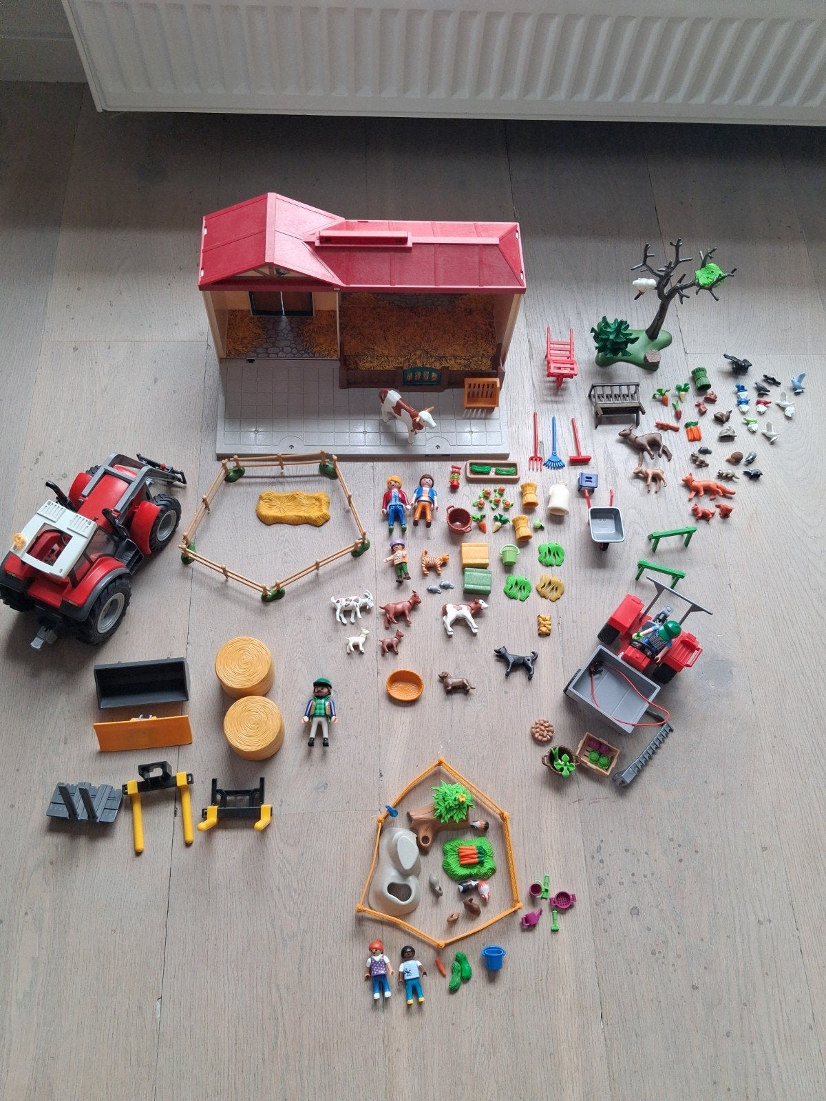 Grote Playmobil boerderij set met tractor en dieren, Gebruikt, Gebouw, Complete set, Ophalen of Verzenden