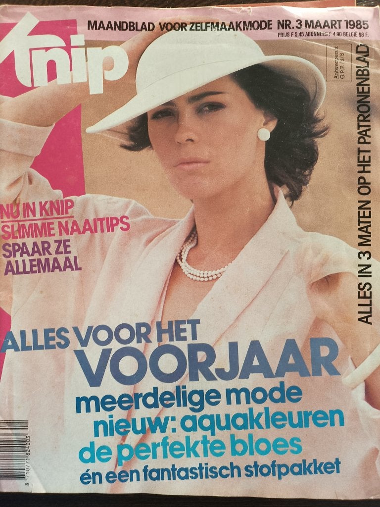 Knipmode maart 1985 overhemd voor man in drie stijlen, Overige typen, Vrouw, Ophalen of Verzenden, Zo goed als nieuw